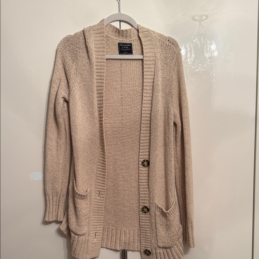 Abercrombie & Fitch Tan Cardigan Sweater
